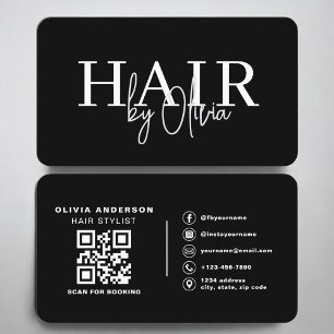 Sauberer zeitgenössischer Friseur-QR-Code Visitenkarte