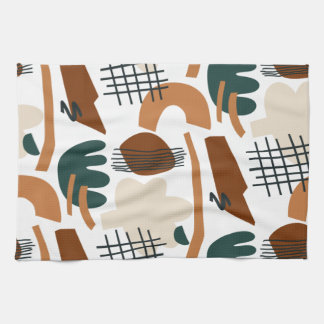 Sauberes abstraktes Boho-Muster | Modernes Minimal Geschirrtuch