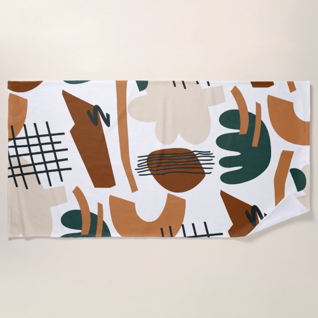 Sauberes abstraktes Boho-Muster | Modernes Minimal Strandtuch (Vorderseite)