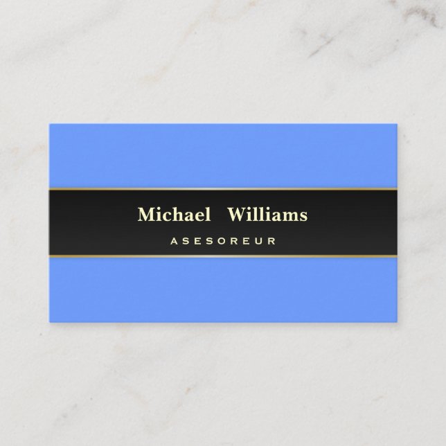 SAUBERES Blau ELEGANTER PROFESSIONELLER KLASSIKER Visitenkarte (Vorderseite)