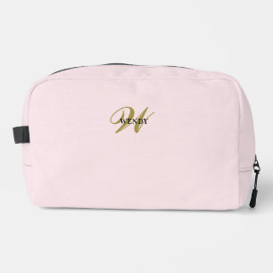 Sauberes Blush Rosa Gold Elegantes Feminines Monog Waschbeutel