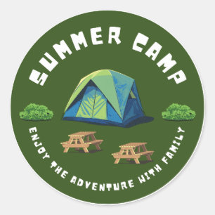 Sauberes Camping / Outdoor Mehr campen, weniger Runder Aufkleber