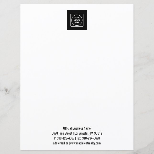 Sauberes einfaches Logo-Text Professionelles Brief (Vorderseite)
