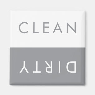 Sauberes Geschirrspüler Magnet in Grau und Weiß