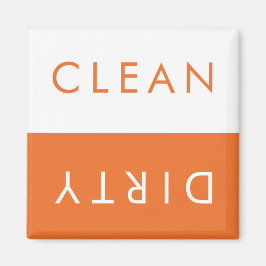 Sauberes Geschirrspüler Magnet in Orange & White