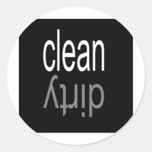 Sauberes Geschirrspüler-Magnet Runder Aufkleber