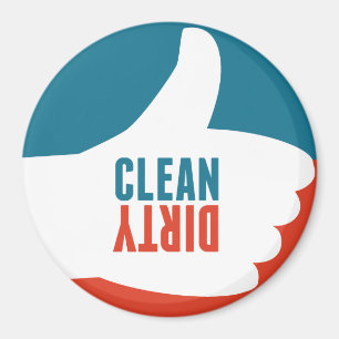 Sauberes Geschirrspüler Magnet tümmert rotes Blau