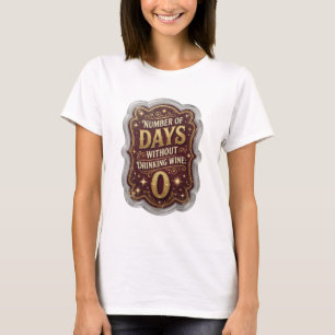 Sauberes Gold ANZAHL DER TAGE OHNE WEINTRINKEN 0 T-Shirt