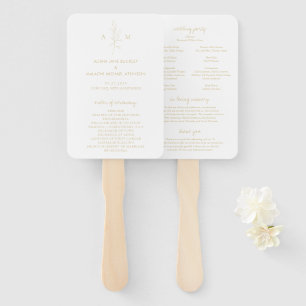 Sauberes Gold Botanisches Elegantes Hochzeitsprogr Fächer