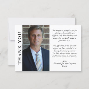 Sauberes Minimalistisches Foto Beerdigung Beileid Dankeskarte