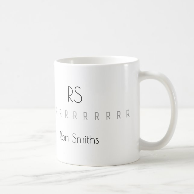 sauberes Monogramm (Name + Initiale) Kaffeetasse (Rechts)