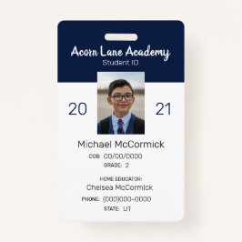 Sauberes Navy-Homeschool-Student-Abzeichen Ausweis
