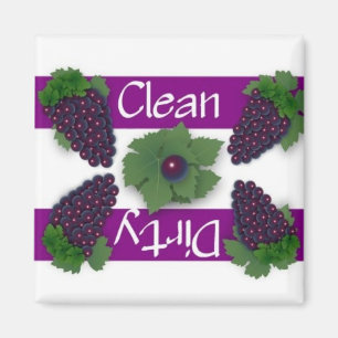 Sauberes oder schmutziges Geschirrspülmagazin Magnet