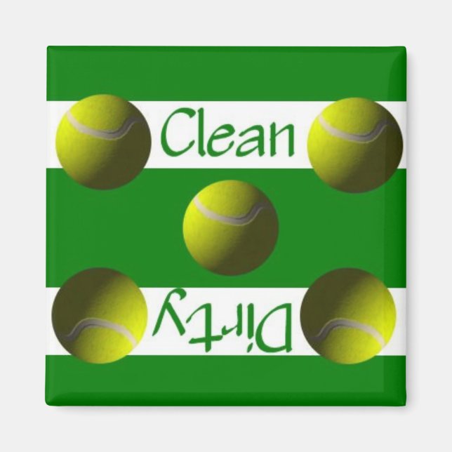 Sauberes oder schmutziges Tennisgeschirrspülmagnet Magnet (Vorne)