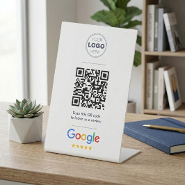 Sauberes Professionelles Google Bewertungs-QR-Code Sockelschild