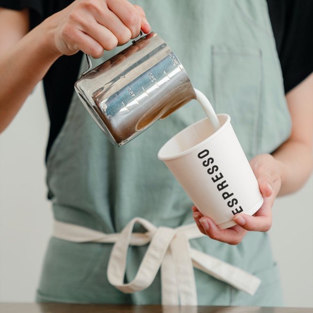 Sauberes Schwarz-Weiß-Espresso-Reiseführer Coffesh Pappbecher (Von Creator hochgeladen)