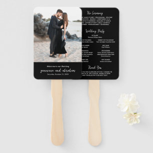 Sauberes schwarzes Foto Moderne Hochzeitsprogramm Fächer
