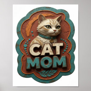 Sauberes Silber CAT MOM Poster