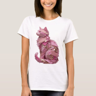 Sauberes Silber PINK CAT MIT DIAMANTEN Maßdesign T-Shirt