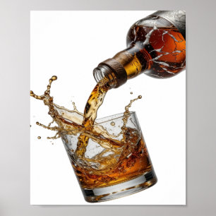 Sauberes Silber WHISKY SPLASH Design Poster