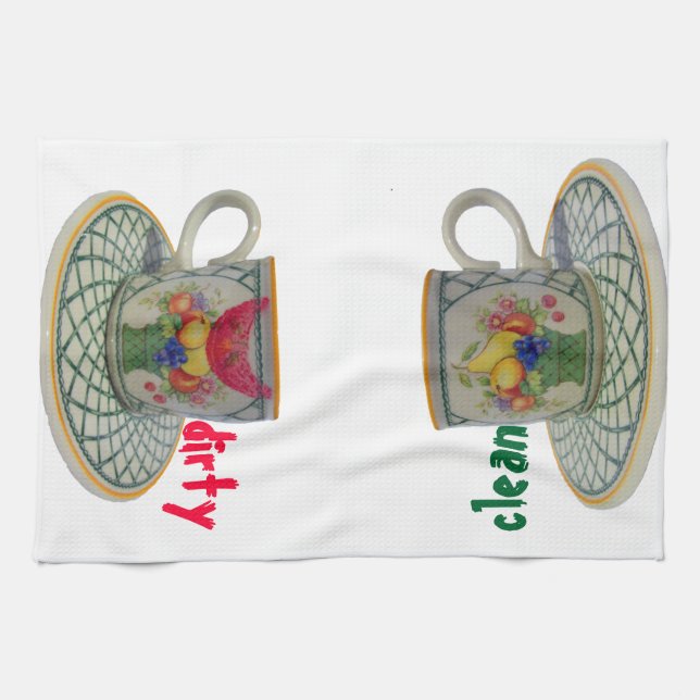 Sauberes und schmutziges Geschirr Handtuch (Horizontal)