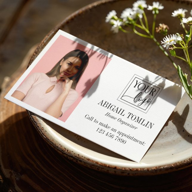 Sauberes weißes Logo und persönliches Foto Visitenkarte (Von Creator hochgeladen)