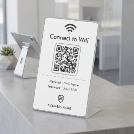 Sauberes Weißes Modernes Geschäft-Wifi-Passwort Sockelschild