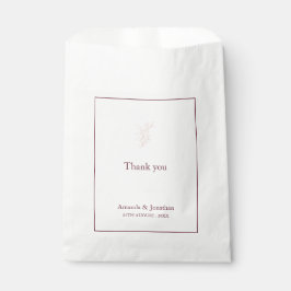 Sauberes weißes und rosa einfaches Leaf | Moderne  Geschenktütchen