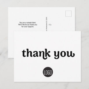 Sauberes, zeitloses einfaches Logo für das Unterne Postkarte