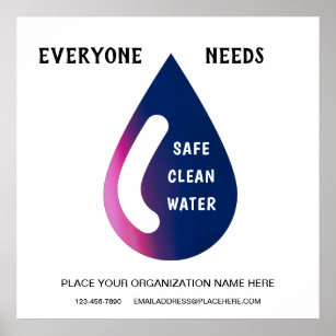 Sauberkeit, die alle brauchen, sauberes Wasser Poster