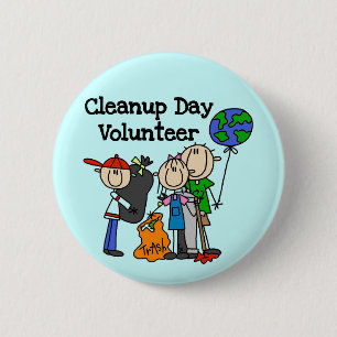 Sauberkeits-Tag-Freiwilligen-T-Shirts und Geschenk Button