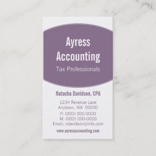 Säubern Sie Kurven Visitenkarte, Flieder Visitenkarte