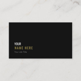 Säubern Sie Minimalistische moderne schwarze Visitenkarte