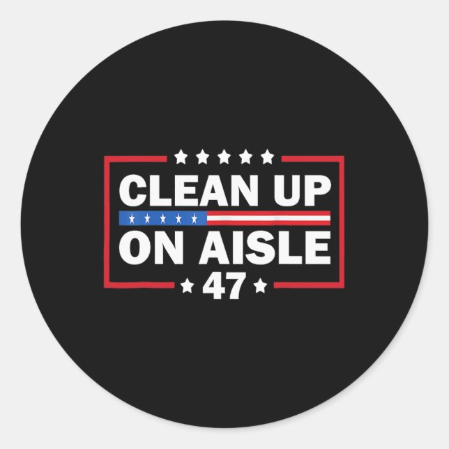 Säuberung des Aisle 47 Impeach 47 Anti-Trump-Präsi Runder Aufkleber (Vorderseite)