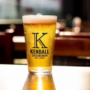 Säuberung von Trauzeuge mit Manly Monogram Typogra Glas