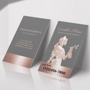 Säuberungsaktion für Rose Gold Glitzern Hauswahrun Visitenkarte
