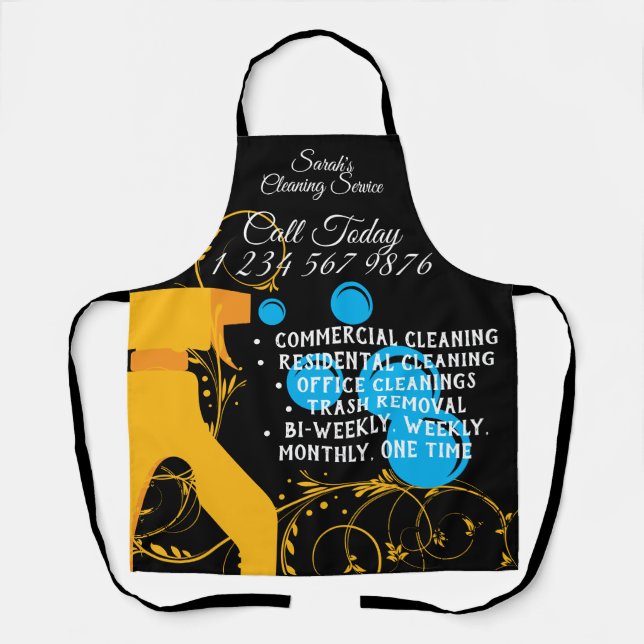 Säuberungsmaid Janitorial Niedliche blumengeschmüc Schürze (Vorderseite)