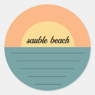 Sauble Beach Ontario Kanada Retro-See-Strandsonne Runder Aufkleber