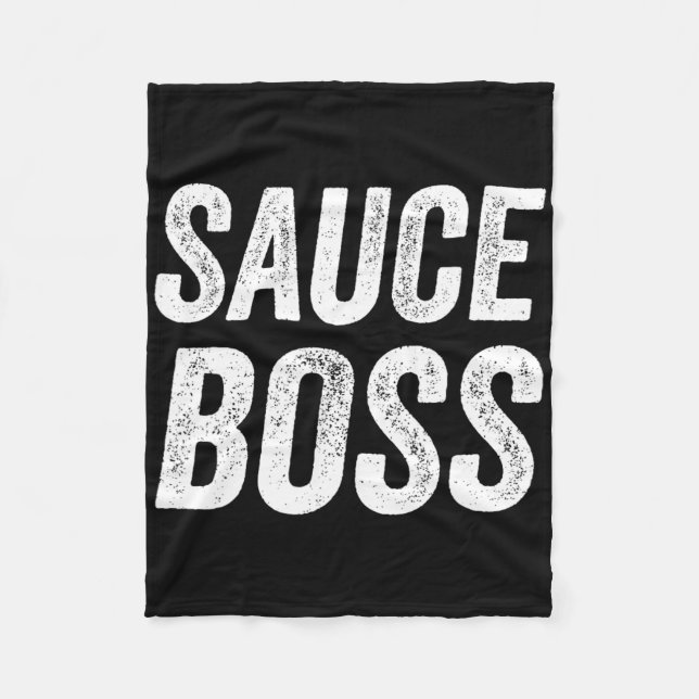 Sauce Boss Chef Bbq Cook Food Humorousa  Fleecedecke (Vorderseite)