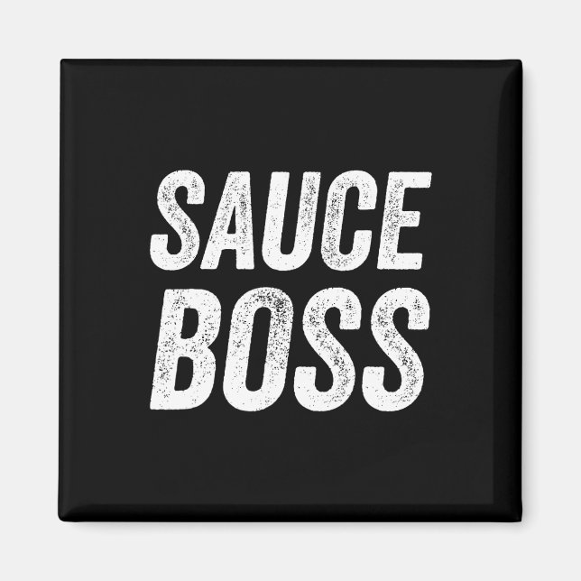 Sauce Boss Chef Bbq Cook Food Humorousa  Magnet (Vorne)