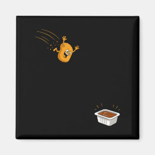 Sauce Dive Lustiger Fliegender Chicken Nugget Cart Magnet