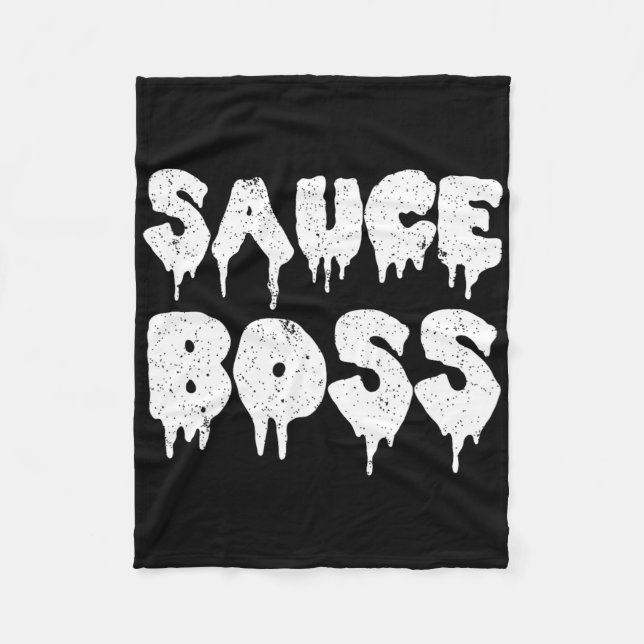 Saucenchef BBQ Koch Essen Humorvoll  Fleecedecke (Vorderseite)