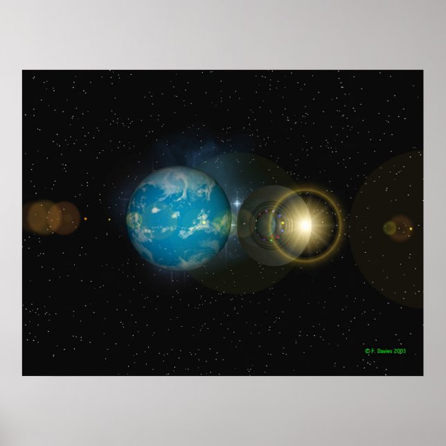 Saucer, der sich mit der Erde vermischt Poster (Vorne)