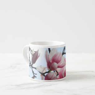 Saucer-Magnolien-Tulpe-Baum-Rosa-Weiß-Blumen Espressotasse