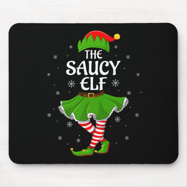 Saucy Elf Christmas Family Girls Women Elf Squad X Mousepad (Vorne)