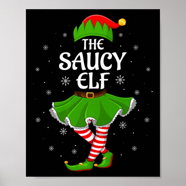 Saucy Elf Christmas Family Girls Women Elf Squad X Poster (Vorne)