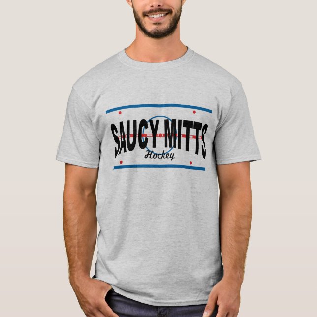 Saucy Mitts Hockey Center Ice T-Shirt (Vorderseite)