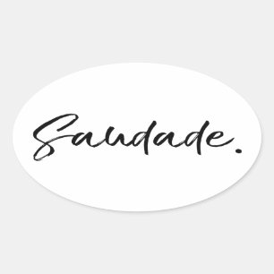 Saudade Black Ovaler Aufkleber