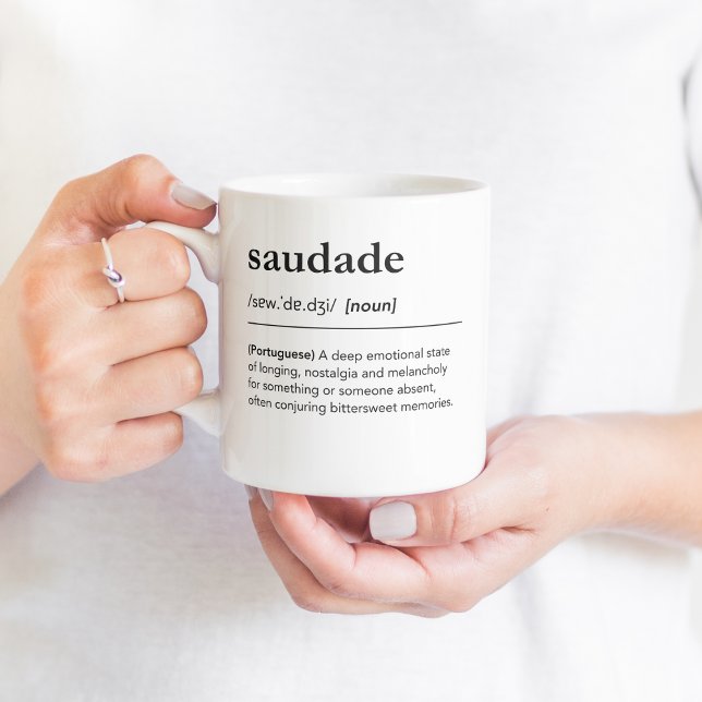 Saudade-Definition Portugiesisch Nostalgie Kaffeetasse (Von Creator hochgeladen)