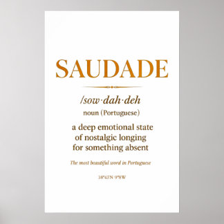 Saudade – Minimalist Portuguese Definition Print | Poster